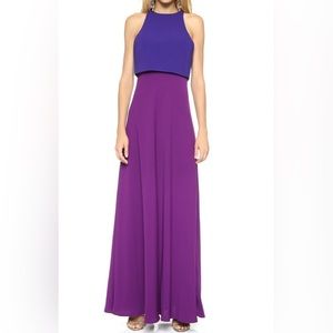 JILL Jill Stuart Color-block Popover Floor-Length Dress in Purple Size 8